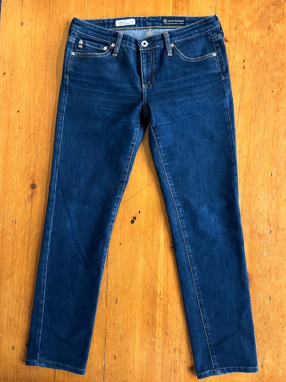 Adriano Goldschmied AG The Stilt Cigarette Leg Made in USA Jeans Dark Blue Wash